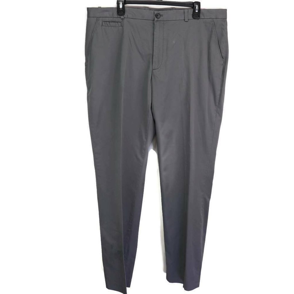 Perry Ellis Mens Dress Pants Gray City Fit 100% Cotton Trousers 38x32 New